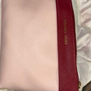 Michael Kors Blush and Crimson Cosmetic Bag